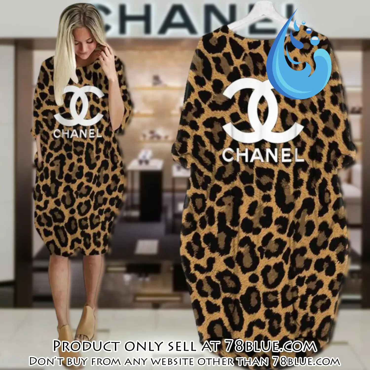 Chanel leopard batwing pocket dress luxury brand for women pd075 78b1012948